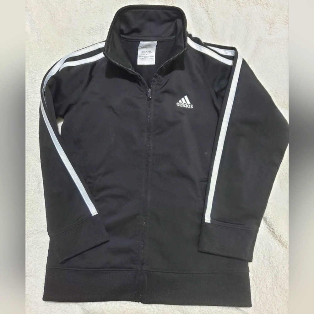 Adidas Boy's Black & White Track Suit Jacket
